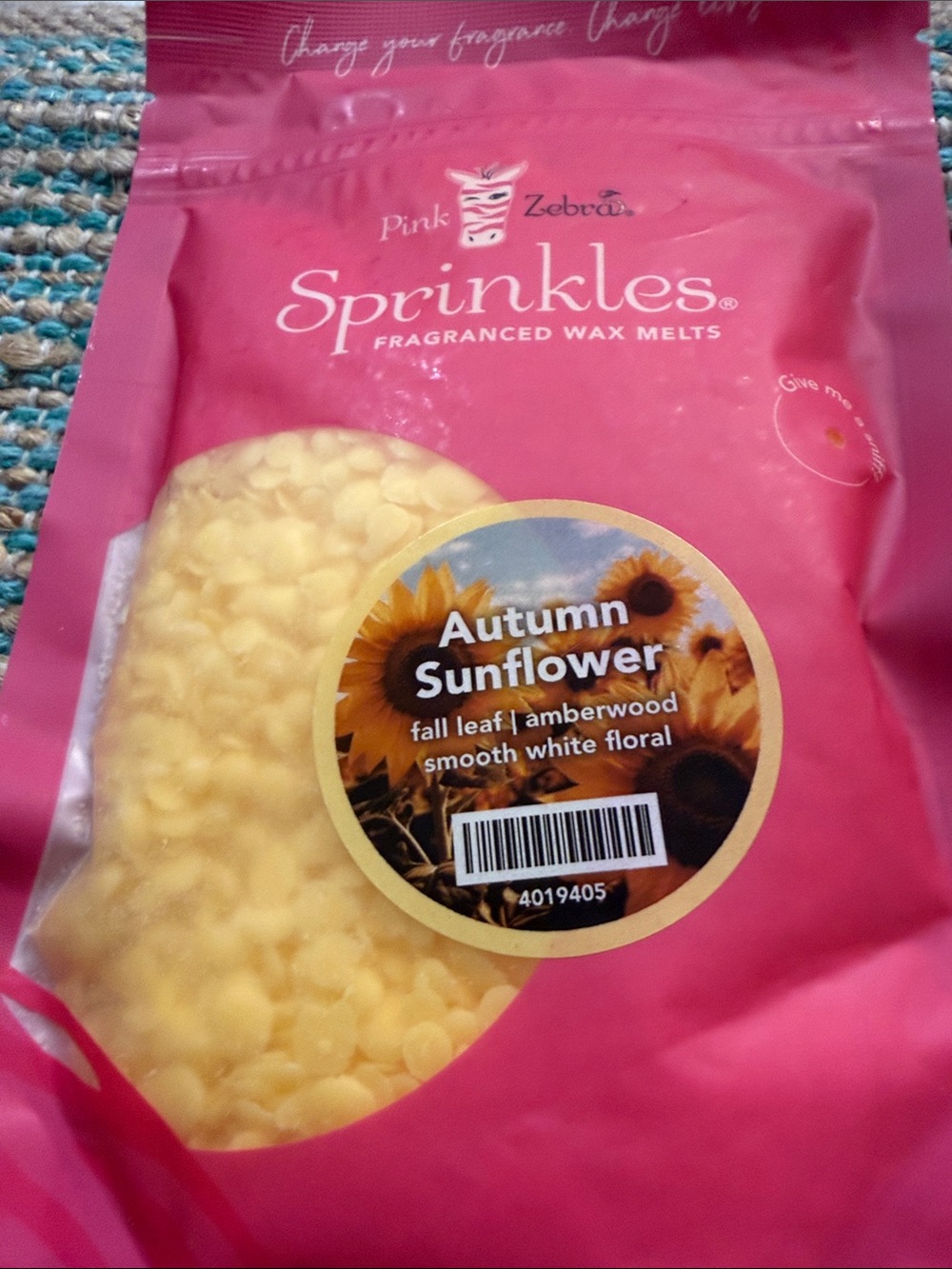 Pink Zebra Sprinkles Autumn Sunflower Wax Melts - Yellow